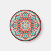 Orange & Turquoise Boho Mandala   Magnet (Vorne)