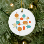Orange Turquoise Circles Mitte Jahrhundert Weihnac Keramik Ornament<br><div class="desc">Dieses fabelhafte,  moderne Keramik-Ornament aus der Mitte des Jahrhunderts mit Kreise,  Ovalen und Linien - in den Farben Türkisblau,  Orange,  Creme und Schwarz. Fügen Sie diesen Hauch von Spaß zu Ihrem Retro Weihnachtsbaum!</div>