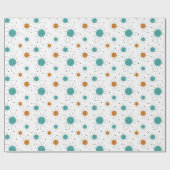Orange Turquoise Franciscan Sternexplosion Mitte J Geschenkpapier (Flach)