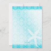 Orange Turquoise Summer Starfish Brautparty Einladung (Rückseite)