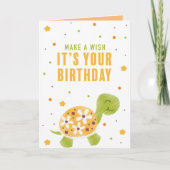 Orange Turtle Birthday Greeting Card Karte (Vorderseite)