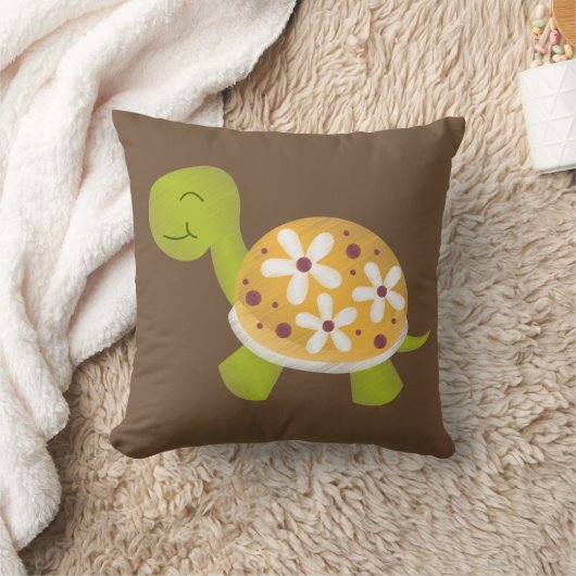 Orange Turtle Throw Kissen (Decke)