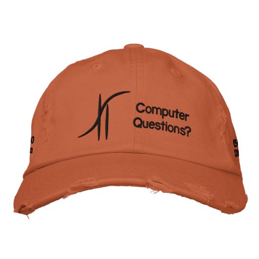 Orange Twill Hat Bestickte Kappe (Vorderseite)