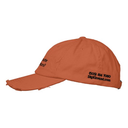 Orange Twill Hat Bestickte Kappe (Links)
