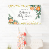 Orange Twin Baby Dusche Große Banner (Insitu)