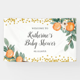 Orange Twin Baby Dusche Große Banner