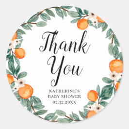 Orange Twin Baby Dusche Vielen Dank Sticker