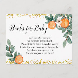 Orange Twin Baby Showbücher für Baby Einladungspostkarte