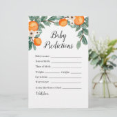 Orange Twin Baby Shower Baby Predictions Game (Stehend Vorderseite)