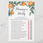 Orange Twin Baby Shower Mommy oder Daddy Game (Vorderseite)