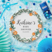 Orange Twin Baby Shower Paper Plakatvorlage Pappteller (Party)