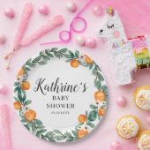 Orange Twin Baby Shower Paper Plakatvorlage Pappteller (Party)