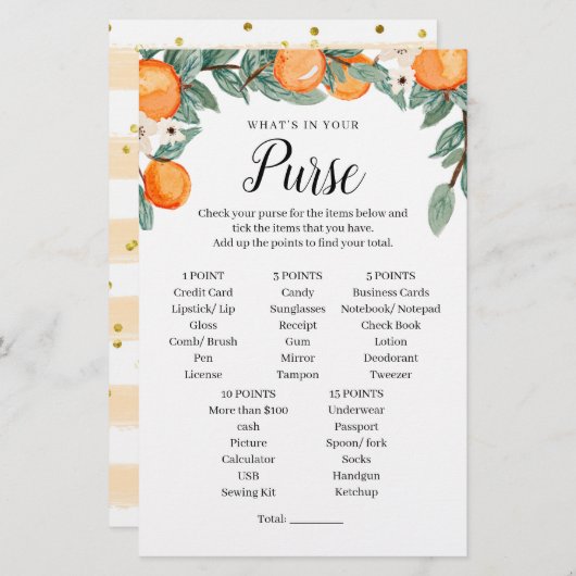 Orange Twin Baby Shower Purgame (Vorne/Hinten)