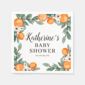 Orange Twin Baby Showpapier Napkin Serviette (Vorderseite)