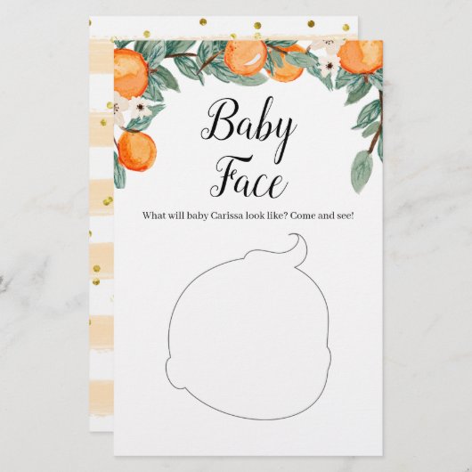 Orange Twin Baby Showroom Baby Face Game (Vorne/Hinten)