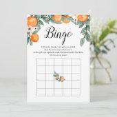Orange Twin Baby Showroom Bingo Game Einladung (Stehend Vorderseite)