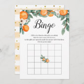 Orange Twin Baby Showroom Bingo Game Einladung (Vorne/Hinten)