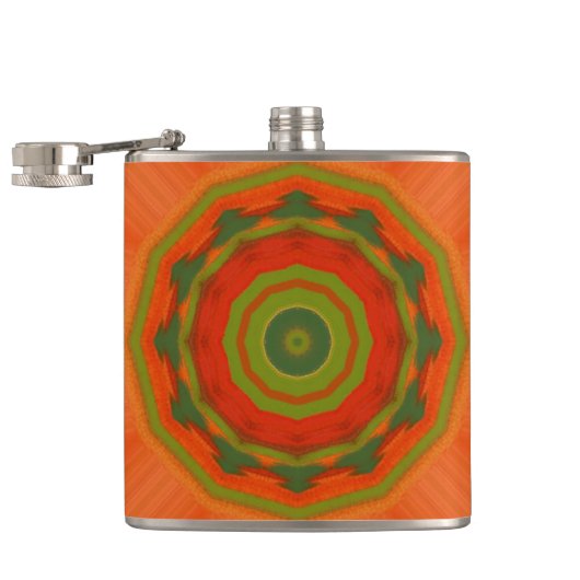 Orange Twirl Flachmann (Geöffnet)