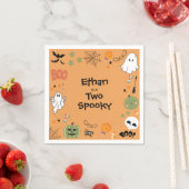 Orange Two Spooky Cute Halloween 2nd Birthday Serviette (Beispiel)