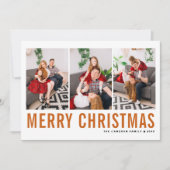 Orange Typografie Foto Collage Frohe Weihnachten (Vorderseite)