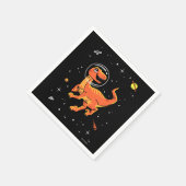 Orange Tyrannosaurus Dinos im Weltraum Serviette (Ecke)