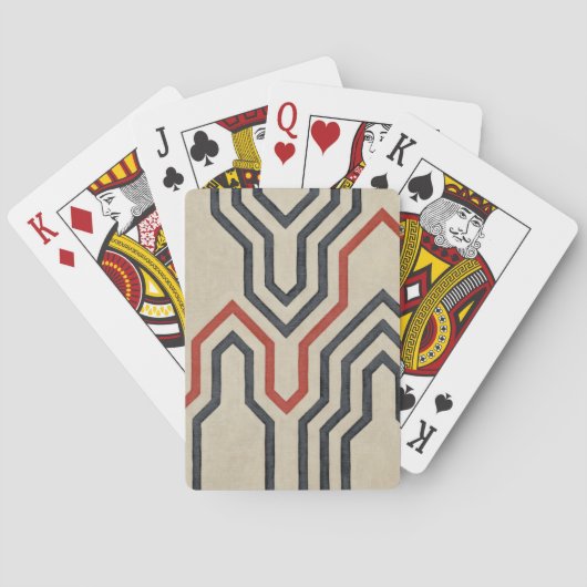 Orange u. blaue grafische Linien Spielkarten (Rückseite)