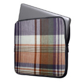 Orange u. blaues kariertes laptopschutzhülle (Vorderseite Links)