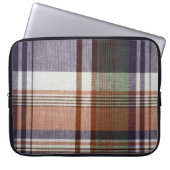 Orange u. blaues kariertes laptopschutzhülle (Vorderseite)