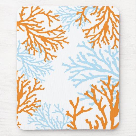 Orange u. blaues korallenrotes Mousepad (Vorne)