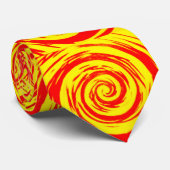 Orange u. gelbe hypnotische Strudel-Kunst Krawatte (Gerollt)