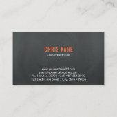 Orange u. grauer Elektrikerlogoentwurf Visitenkarte (Rückseite)