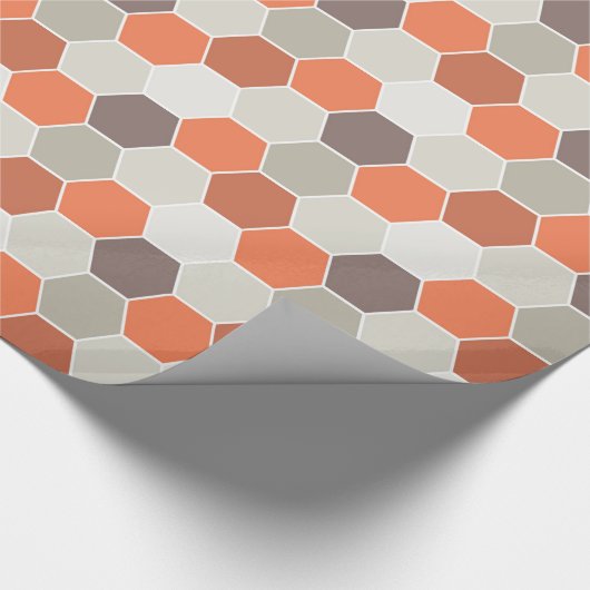 Orange u. graues geometrisches geschenkpapier (Ecke)