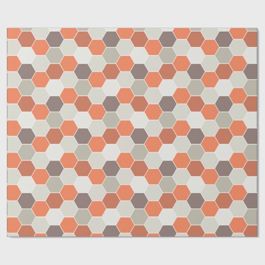 Orange u. graues geometrisches geschenkpapier (Flach)