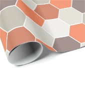 Orange u. graues geometrisches geschenkpapier (Rolleneckpunkt)