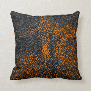 Orange u. graues Shagreen Kissen