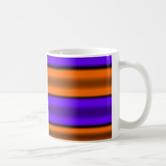 Orange u. lila horizontale Streifen Kaffeetasse (Rechts)