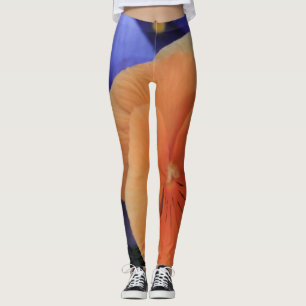 Orange u. lila Stiefmütterchen, BlumenFoto 81, Leggings