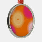 orange u. rosa Popfarbe Silbernes Ornament (Rechts)