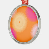 orange u. rosa Popfarbe Silbernes Ornament (Links)