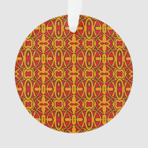 Orange u. rote Hand gezeichnetes Muster Ornament
