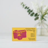 Orange u. rote Pop-Kunst-Kamera Visitenkarte (Stehend Vorderseite)