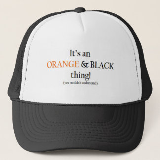 Orange u. schwarze Sache Truckerkappe