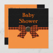 Orange u. schwarze Schläger-Babyparty Einladung (Vorne/Hinten)