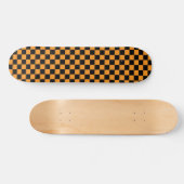Orange u. schwarzes Schachbrett-Skateboard Skateboard (Horizontal)