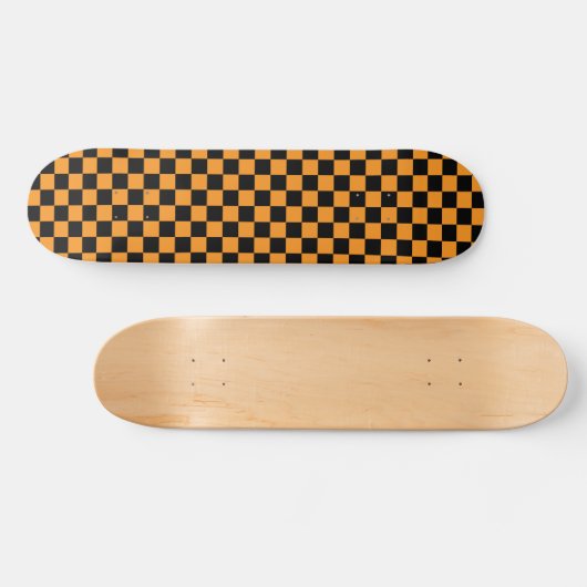 Orange u. schwarzes Schachbrett-Skateboard Skateboard (Horizontal)