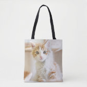 Orange u. weißes Kätzchen Tasche (Vorderseite)