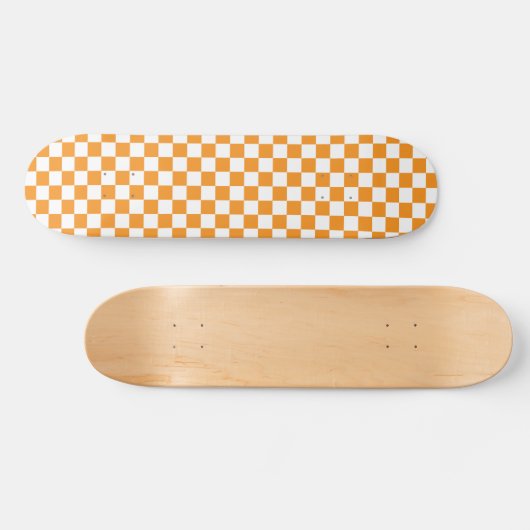 Orange u. weißes Schachbrett-Skateboard Skateboard (Horizontal)