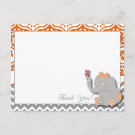 Orange u. Zickzack Grau danken Ihnen zu kardieren Dankeskarte