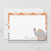 Orange u. Zickzack Grau danken Ihnen zu kardieren Dankeskarte (Vorderseite)