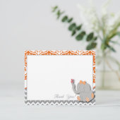 Orange u. Zickzack Grau danken Ihnen zu kardieren Dankeskarte (Stehend Vorderseite)